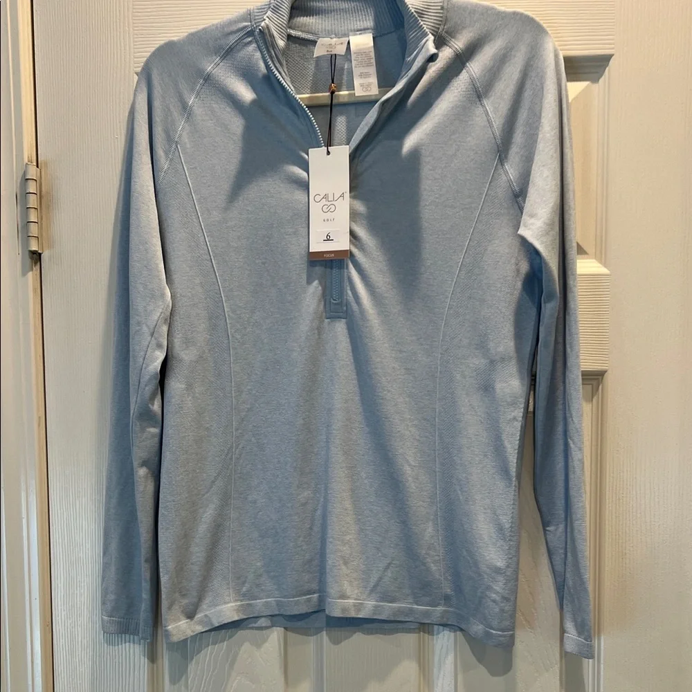 CALIA by Carrie Underwood Light Blue Golf Pullover - Picture 4 of 11